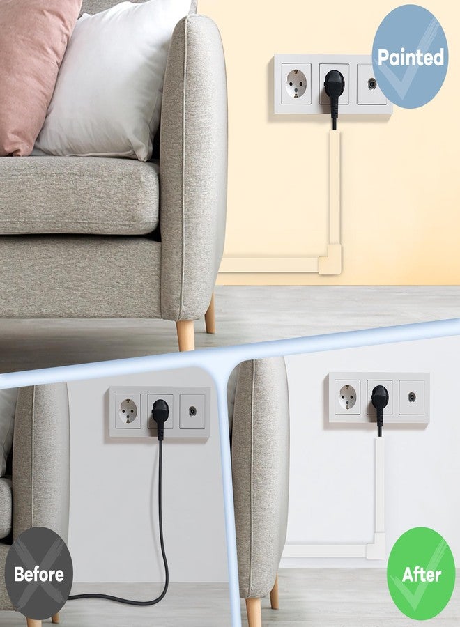 ZhiYo One-Cord Hider Kit, 126in (8 x L15.7in) Cable Covers for Wires on Wall, Mini Wire Hider for Wall Mounted TV, Beige Cable Raceway, Paintable Cord Cover Cable Management for Home Office, W0.6in x H0.4in - Image 4